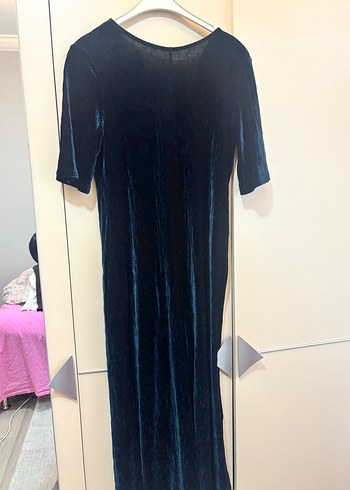 Lacivert Kadın Midi Kadife Tulum - Görsel 2