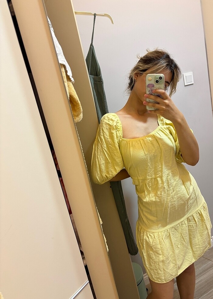 Butter yellow elbise - Görsel 4