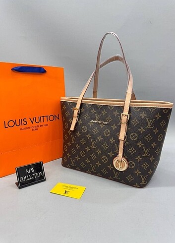 Louis vuitton kahve krem büyük kol çantası