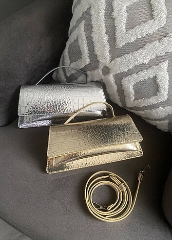 Zara model gold baget çanta 