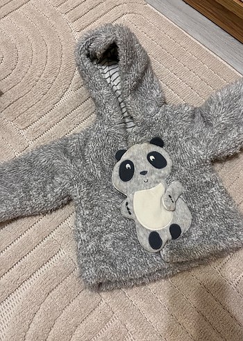 Kapüşonlu, Kürklü Erkek Çocuk Gri hirka