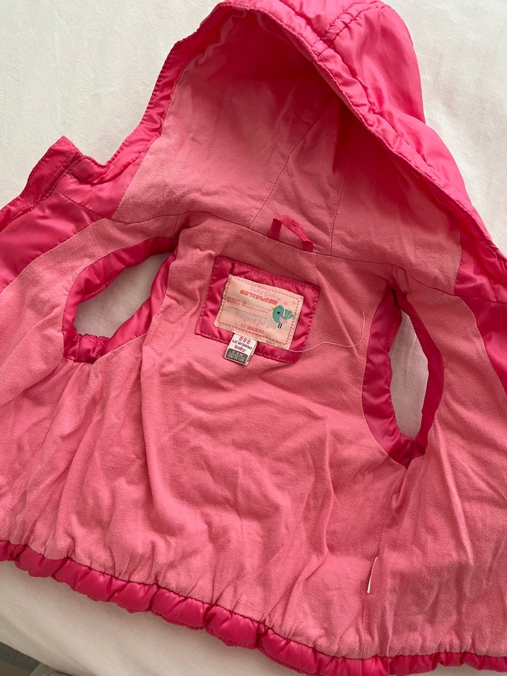 Kız Çocuk Pembe Kapüşonlu Şişme Yelek - Görsel 3