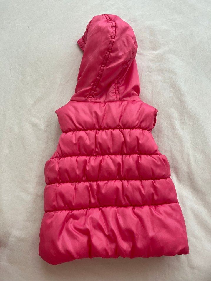 Kız Çocuk Pembe Kapüşonlu Şişme Yelek - Görsel 2