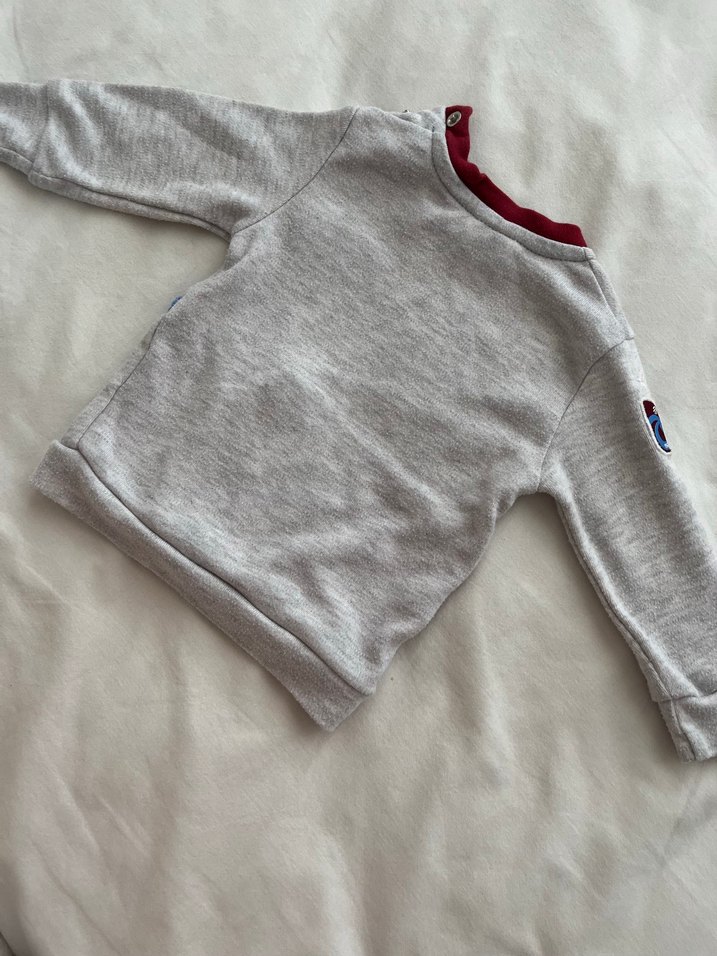 Gri Erkek Çocuk Fermuarlı Sweatshirt - Görsel 2