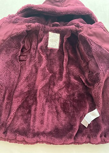 Bordo Fermuarlı Kız Çocuk Montu - Görsel 3