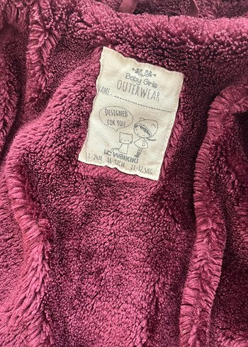 Bordo Fermuarlı Kız Çocuk Montu - Görsel 4