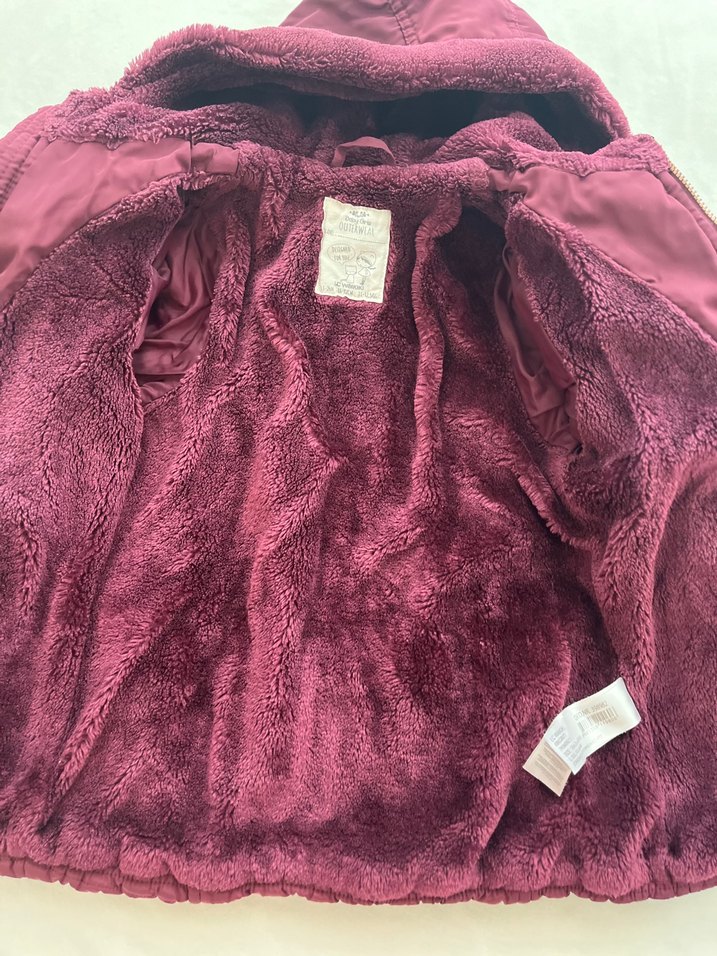 Bordo Fermuarlı Kız Çocuk Montu - Görsel 3