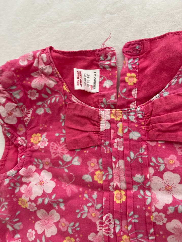 İkili Kız Çocuk Çiçekli Elbise - Görsel 2