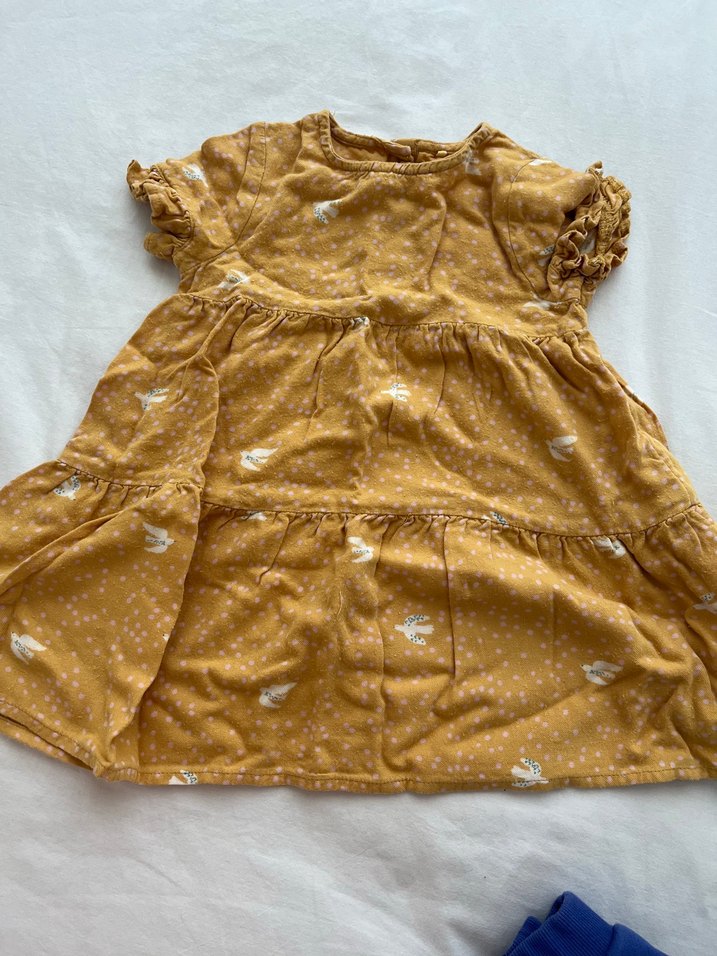 İkili Kız Çocuk Çiçekli Elbise - Görsel 4