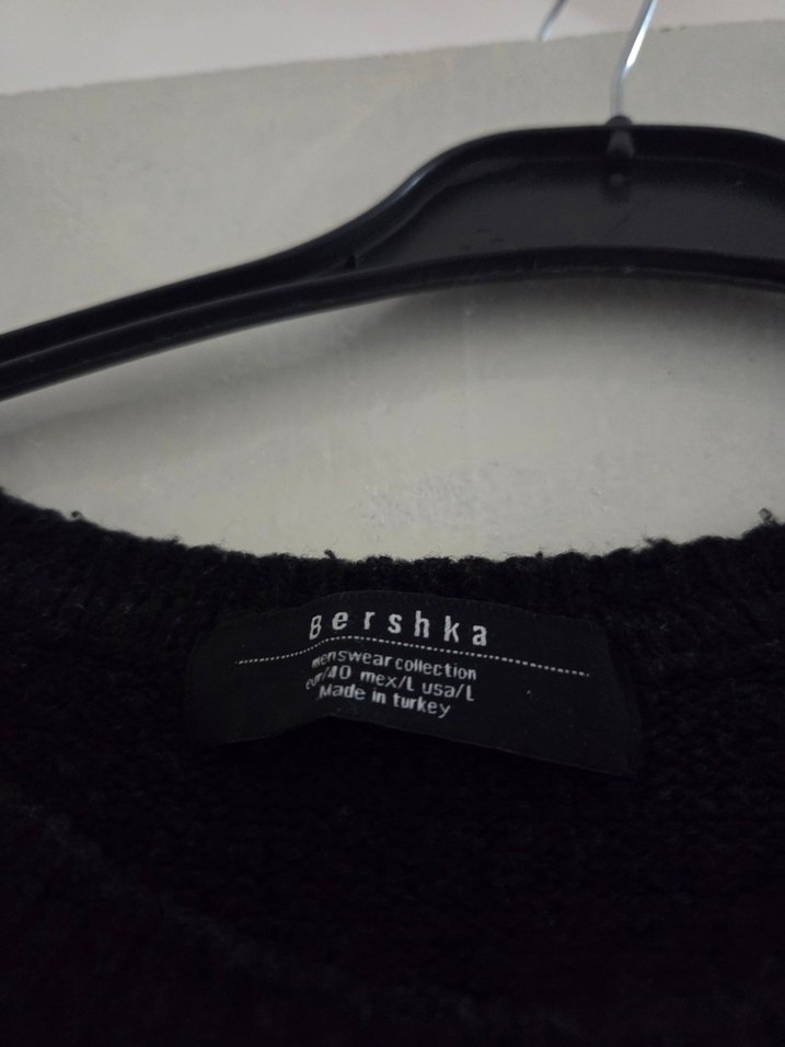 Gri İki Renkli Örgü Yün Kazak - Görsel 3