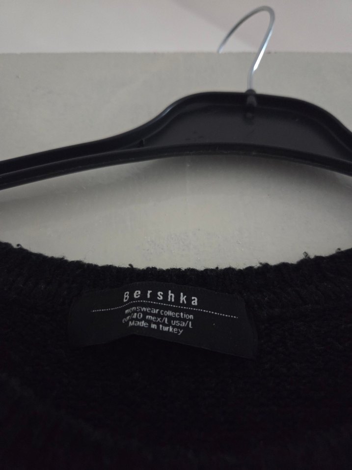 Gri İki Renkli Örgü Yün Kazak - Görsel 4