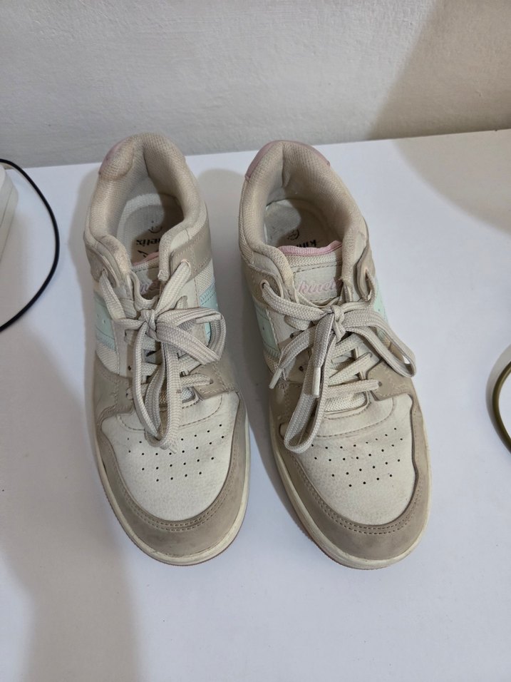 Bej Bağcıklı Kadın Spor Ayakkabı - Görsel 2