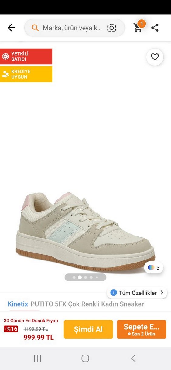 Bej Bağcıklı Kadın Spor Ayakkabı - Görsel 4