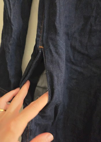 Navy Denim Uzun Kollu Gömlek Elbise - Görsel 5