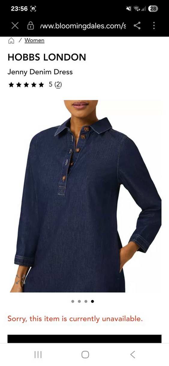 Navy Denim Uzun Kollu Gömlek Elbise - Görsel 2