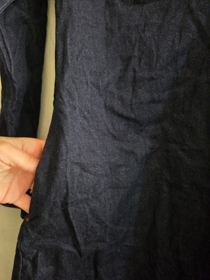 Navy Denim Uzun Kollu Gömlek Elbise - Görsel 4