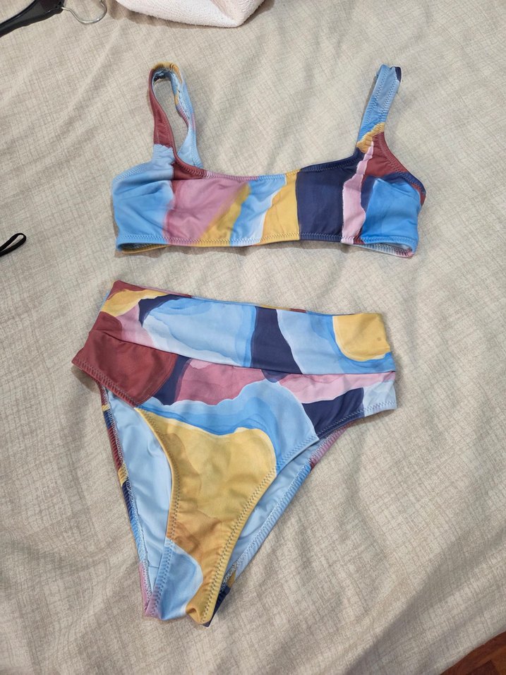 Pastel Renkli Tie-Dye Mini Bikini - Görsel 5