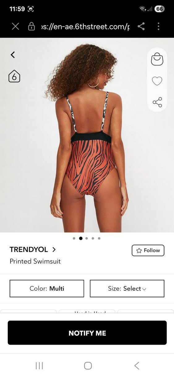 Trendyol Çok Renkli Zebra Desenli Kadın Mayo - Görsel 2