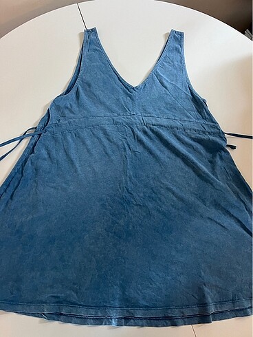 xs Beden Mavi jeans elbise