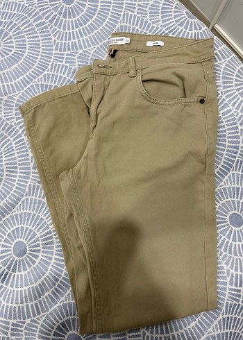 U.S Polo Assn. Haki Slim Fit Keten Pantolon