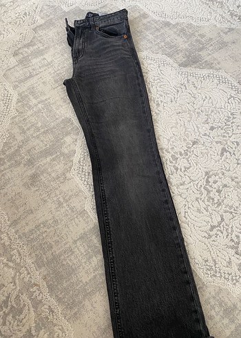 Stradivarius Gri Kadın Regular Fit Kot Pantolon