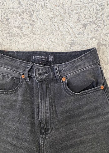 34 Beden Gri Kadın Regular Fit Kot Pantolon