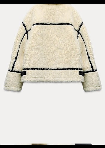 Zara Kürklü Beyaz Kısa Kadın Mont