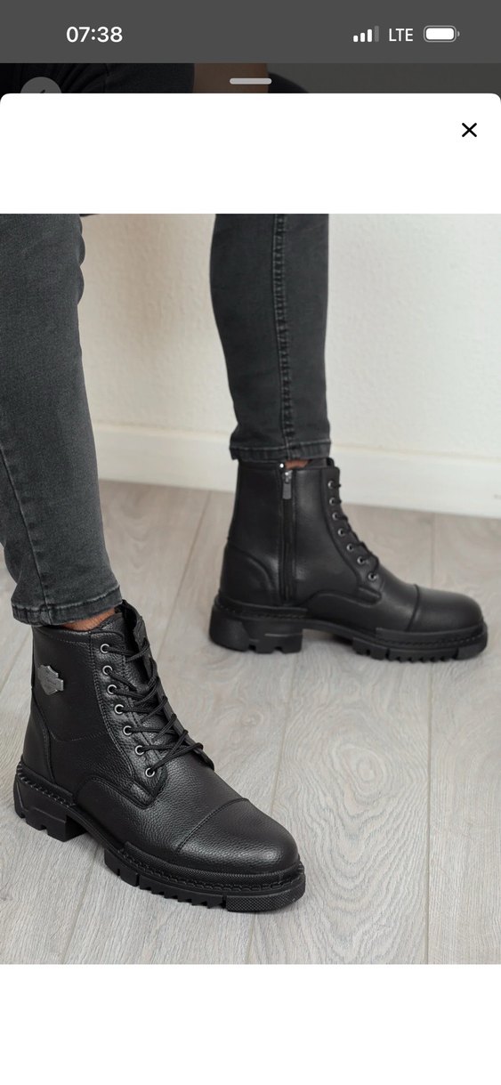 Erkek Siyah Kamuflaj Bağcıklı Biker Bot - Görsel 2