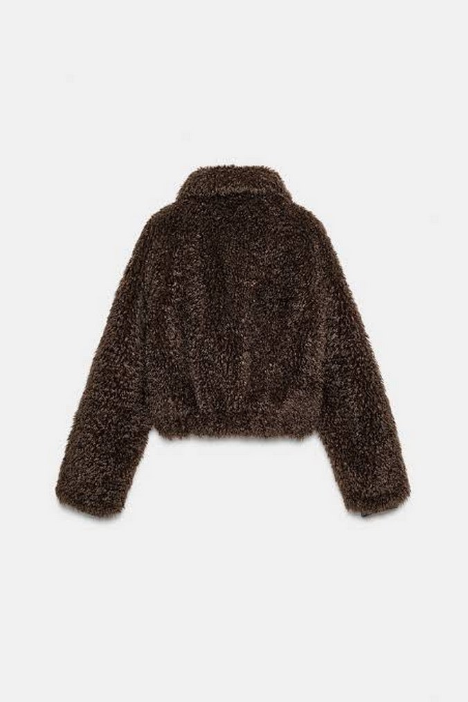 zara yünlü pelus kurk - Görsel 2