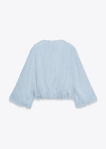 zara püsküllü ceket - Görsel 5