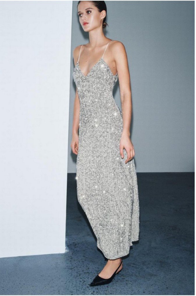 zara payetli elbise - Görsel 2