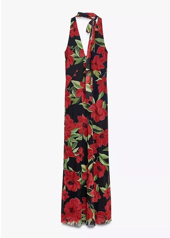 zara fularli elbise