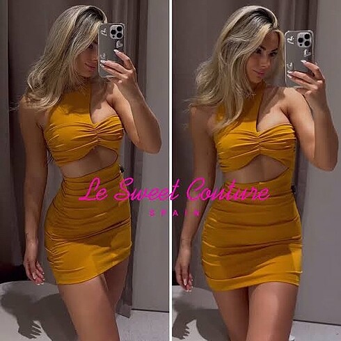 Zara cut out detaylı elbise