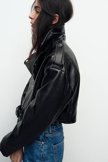 xs Beden Zara deri biker ceket