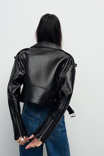 xs Beden siyah Renk Zara deri biker ceket