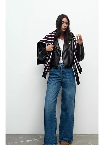Zara deri biker ceket
