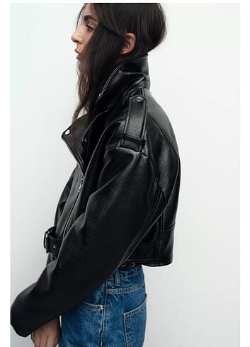 s Beden siyah Renk Zara deri biker ceket