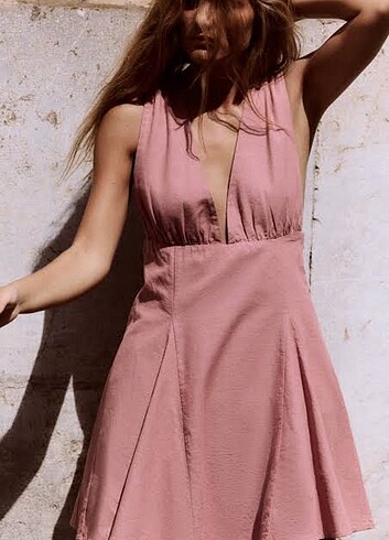 Zara yeni sezon keten elbise 