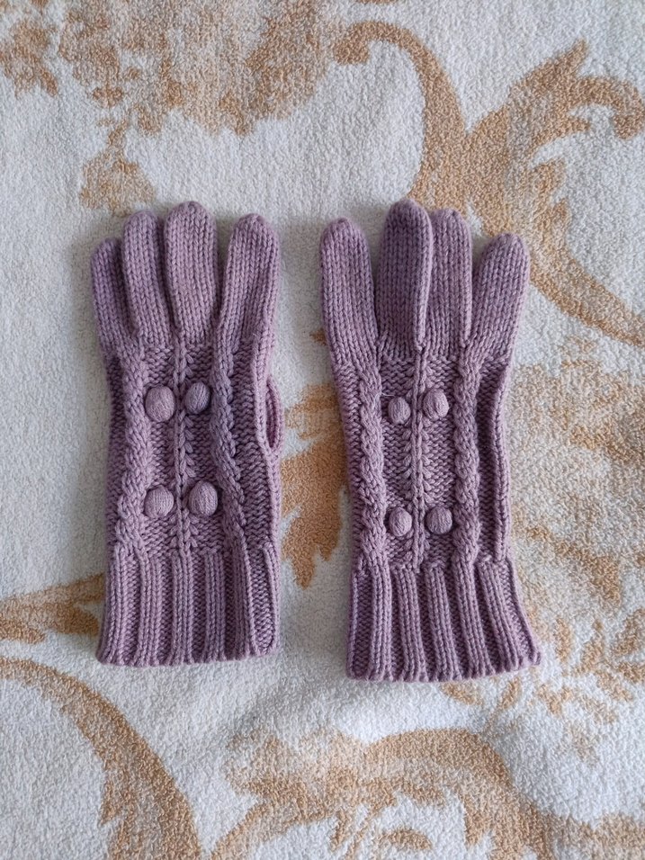 Mor Örgü Kadın Eldivenleri - Görsel 3