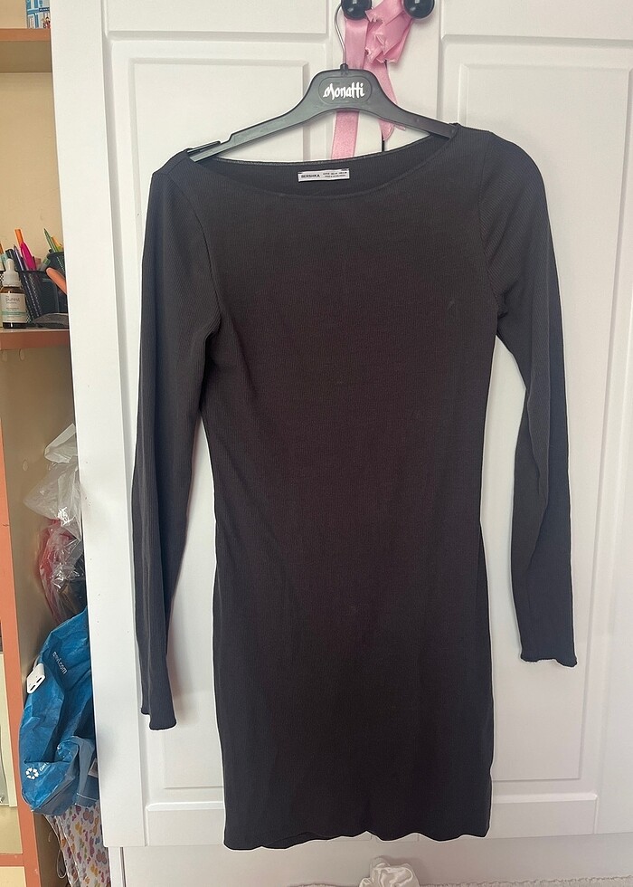 Antrasit triko elbise - Görsel 2