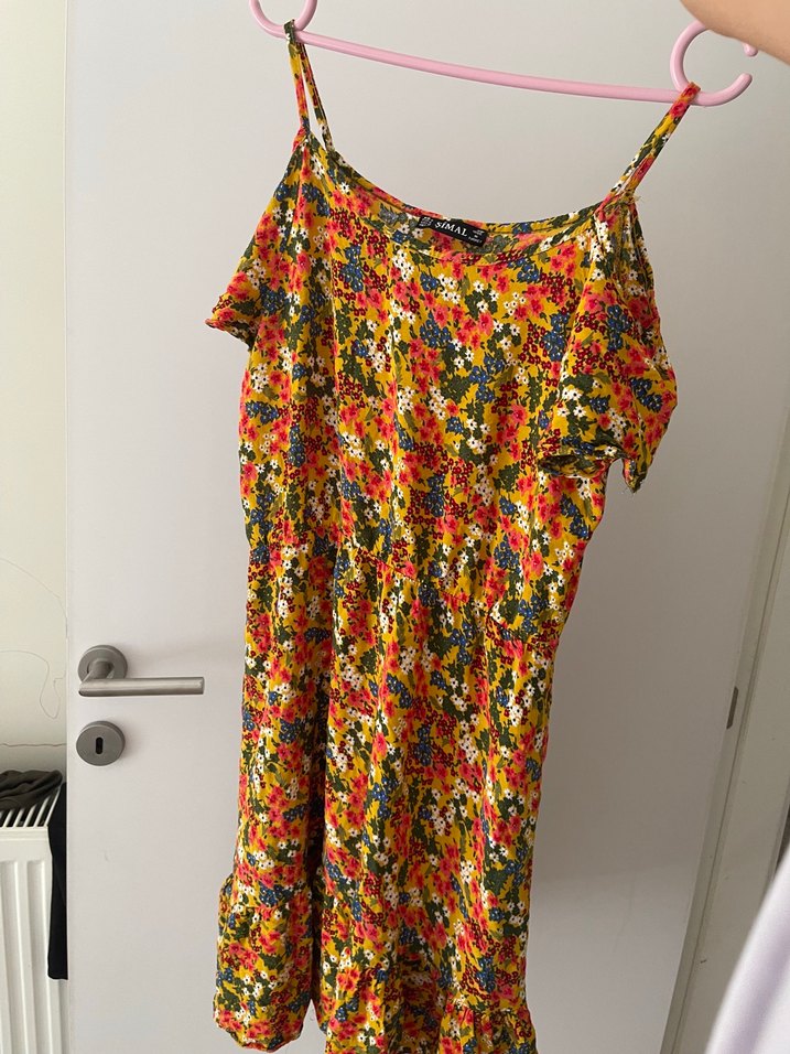 Renkli Bohem Askılı Elbise - Görsel 2