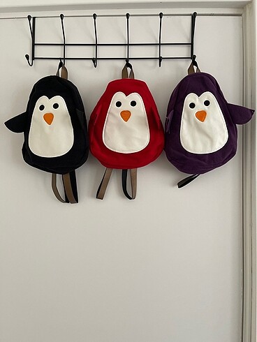 mor penguen çocuk çantası - Görsel 2