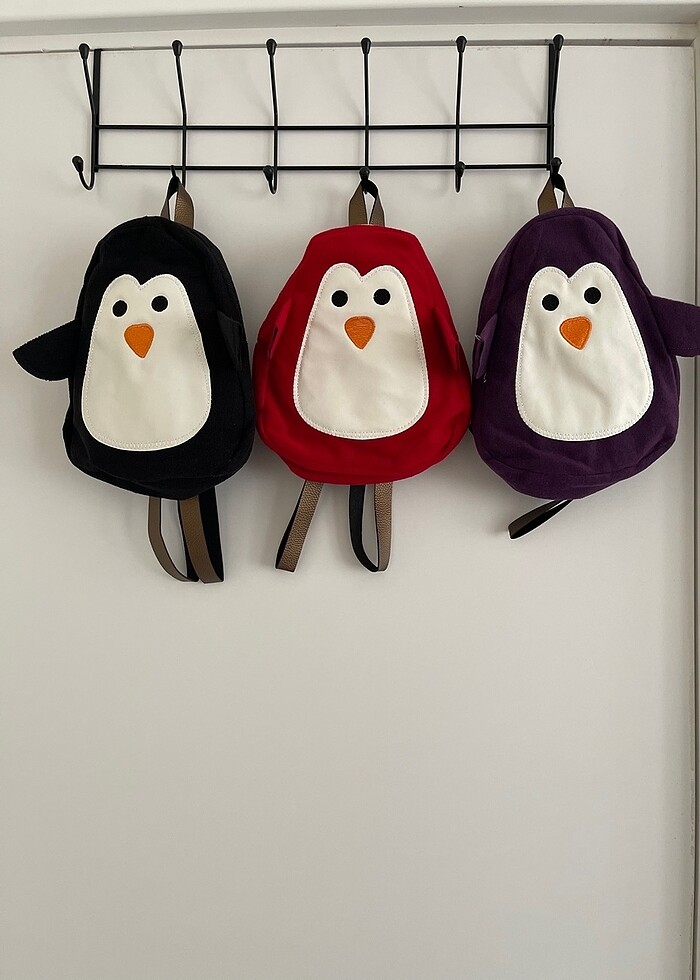 mor penguen çocuk çantası - Görsel 2
