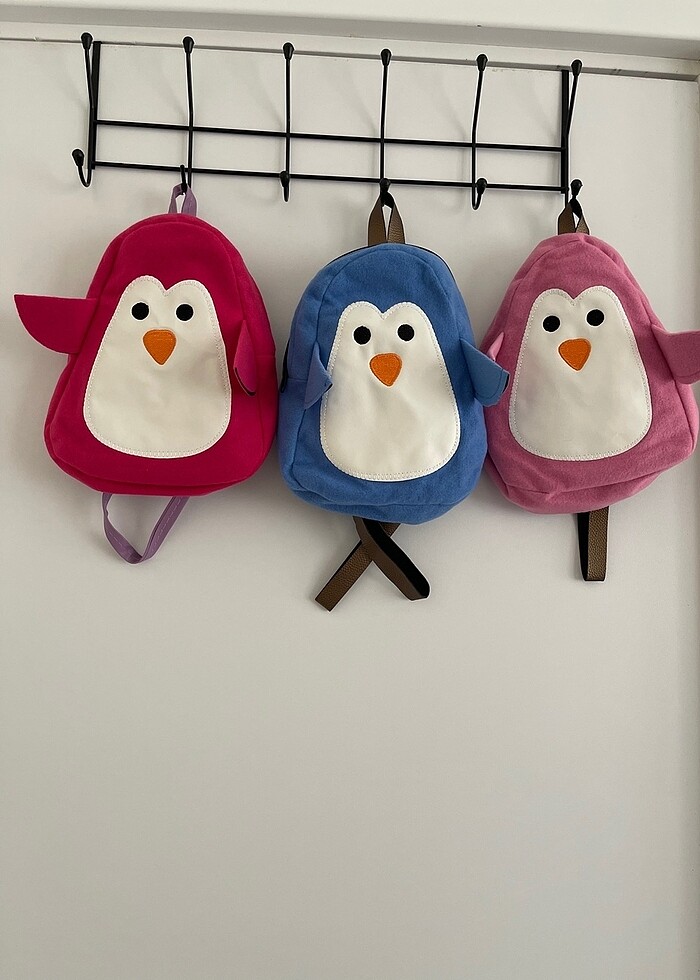 mor penguen çocuk çantası - Görsel 3
