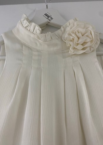 Yüksek Yakalı Pilili Siyah Beyaz Midi Elbise - Görsel 4