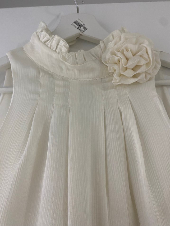 Yüksek Yakalı Pilili Siyah Beyaz Midi Elbise - Görsel 4