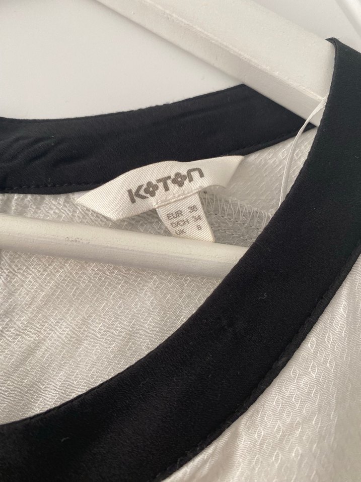 Uzun Kollu Siyah Detaylı Beyaz Kadın Gömlek - Görsel 3