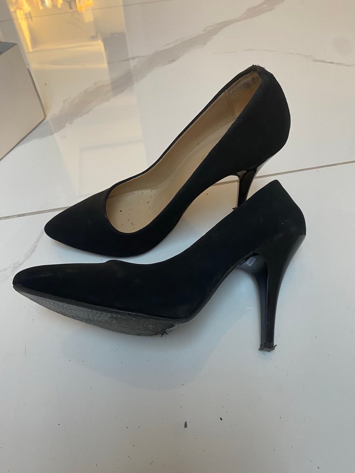 Siyah Stiletto Topuklu Kadın Ayakkabı - Görsel 2