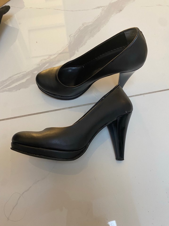Siyah Minimalist Stiletto Topuklu Kadın Ayakkabı - Görsel 3