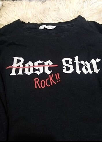 LC Waikiki Rock rose star baskılı gül işlemeli sweatshirt